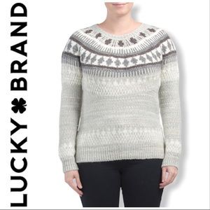 LUCKY BRAND Fair Isle Wool Blend Pullover Sweater